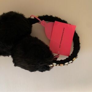 Betsey Johnson Embellished Earmuffs. NWT. Black.